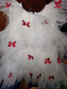 2 Frocks In White And Light Green For Baby Girl