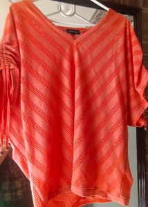 Coral Knitted Top