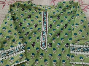 Green Printed Kurta Set