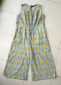 Sangria Kids Patterned Sleeveless Jumpsuit