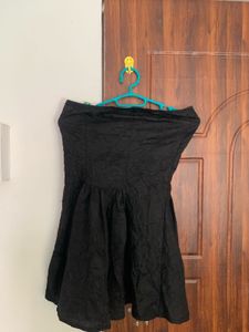 Black Stripless Tube  Mini Dress
