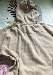 Beige Graphic Hoodie