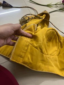 Mustard Designer Blouse New Piece 🦚