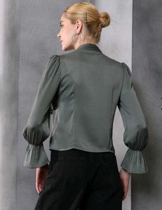 Shein Flounce Sleeve Textured Tailored Fit Layered