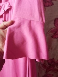 Rose Pink Mini Mid Length Frock