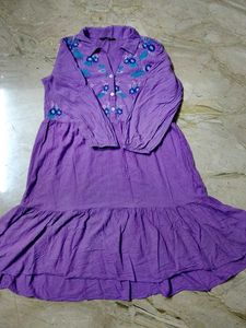 Purple Embroidered Dress
