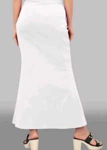 White Mermaid Fit Saree Petticoat Skirt