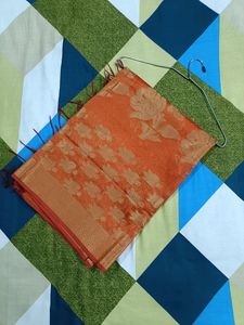 Orange Floral Dupatta