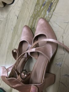 Rose Gold Ankle Strap Heels