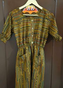 Mustard Golden Ethnic Kurti/ Dress