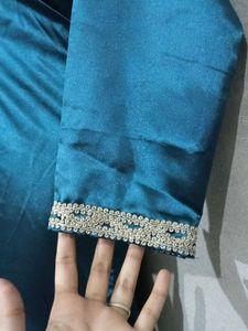 Sea Green Satin Salwar Suit