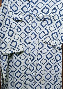 Aks brand ikat print cotton kurta-style shirt dres