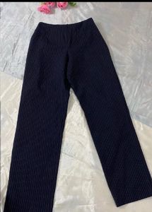 Pinstripe Wide Leg Cropped Pants