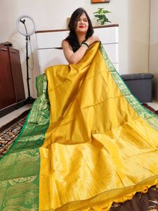 Elegant Yellow Silk Saree