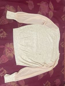 Elegant Sheer Sleeve Sweater