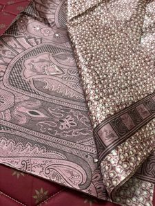 onion pink Elegant Ethnic Saree