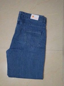 Blue Denim Straight Leg Jeans