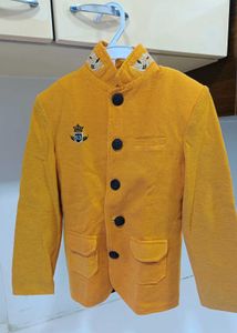 Boys Yellow Embroidered Jacket