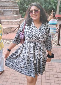 Patterned Mini Dress - Bohemian Style