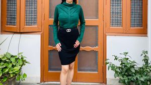 Dark Green High Neck Top