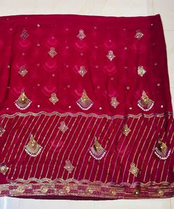 Burgundy Embellished Saree