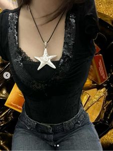 Black Sequin V-Neck Top