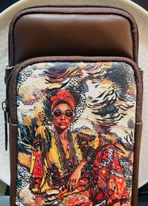 Brown Portrait Crossbody Bag