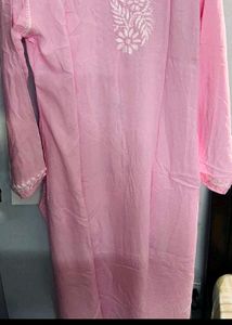 Pink chikankari Kurta