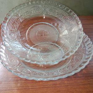 2 Fancy Glass Plates