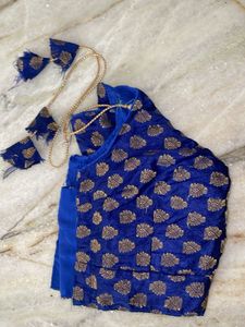 Blue Brocade Blouse