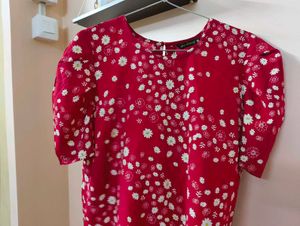 Red Floral Top