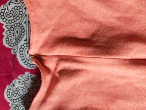 Peach Fit &amp; Flare Dress(Sleeves Are Attached)