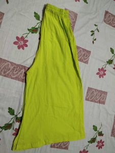 Parrot Green Ambrela Skirt Plazzo