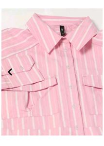 Pink Striped Crop Top
