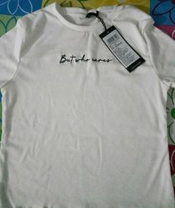 White Graphic Print Tee