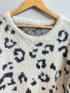 Leopard Print Fuzzy Sweater