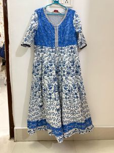 Blue & White Floral Maxi Dress