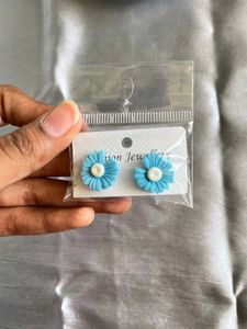 Blue Flower Earring
