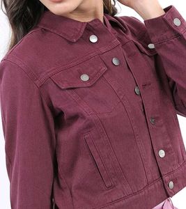 Maroon Denim Jacket  Flap With Pocket👀