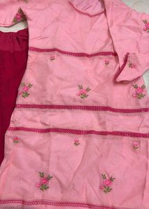 Embroidered Kurta Set With Plazzo And Dupatta