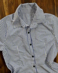 Classy Striped Shirt Dress