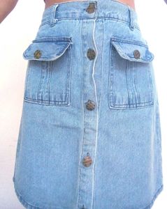 Vintage Light Blue Denim Skirt