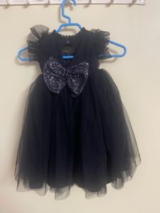 Nakshatra Kids Brand Sparkly Black Tulle Dress