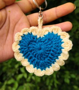Crochet Heart Keychains
