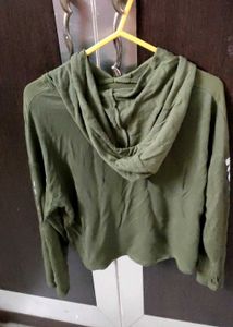 Olive Green Hooded Full Tshirt