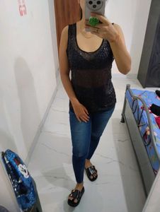 Sequin Mesh Partywear Top