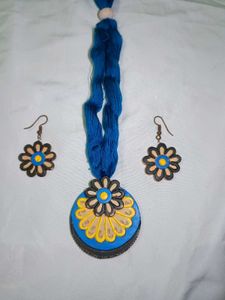 Terracotta clay Necklace & Earring Set