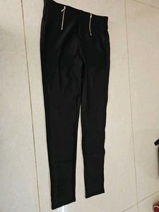 Black Zipper Accent Pants
