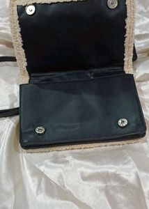 Faux Leather &amp; Sherpa Trim Bag