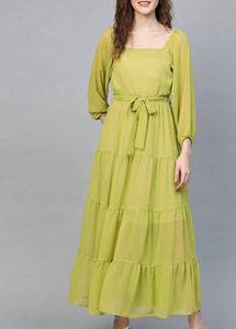 Lime Green Tiered Maxi Dress